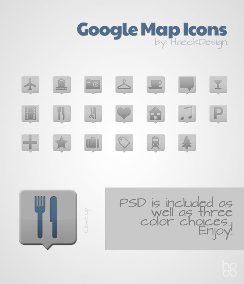 Google Maps Custom Icon Set