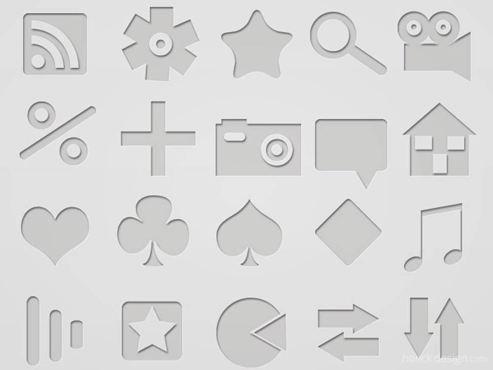 100+ Letterpressed Icons & Embossed Icons