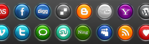 Neon Social Media Buttons - Best Social Media Icons