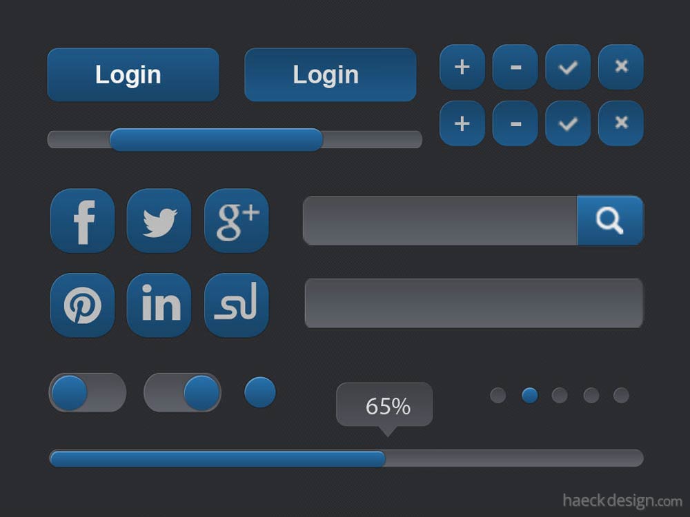 Waterproof UI Design PSD - GUI Elements - Volume One