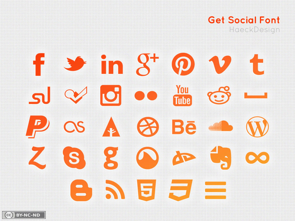  Get Social Icon Set - Social Media Font