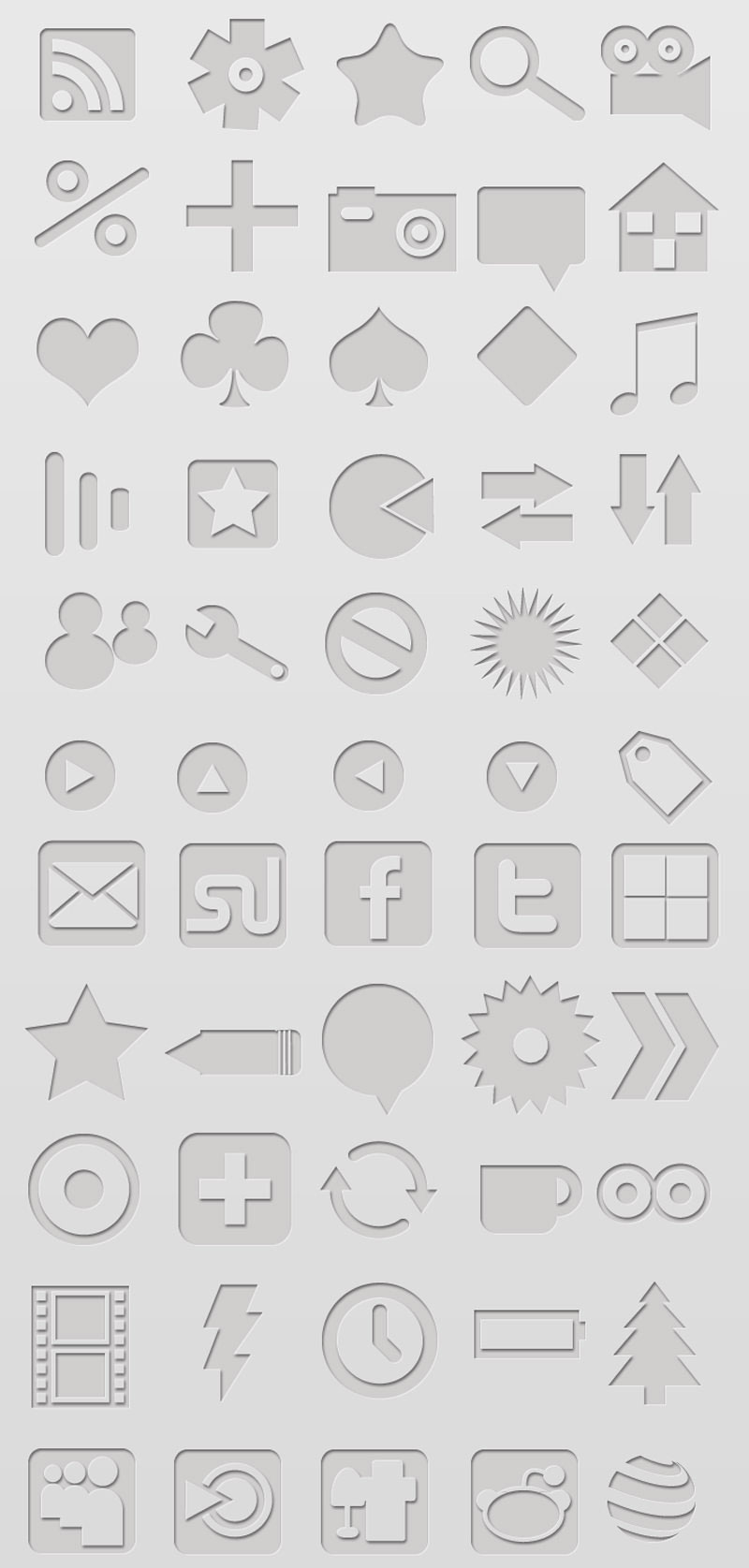 Letterpressed Icons - Download