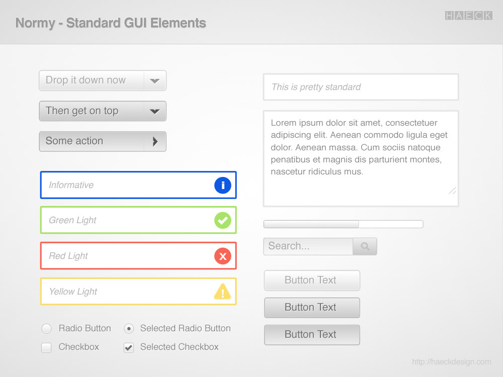 Normy UI PSD - GUI Elements