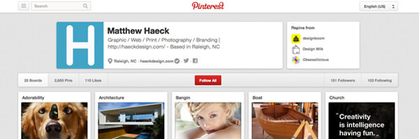 Pinterest Branding | Haeck Design Business Screenshot